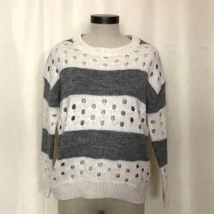 Lush Gray and White Sweater